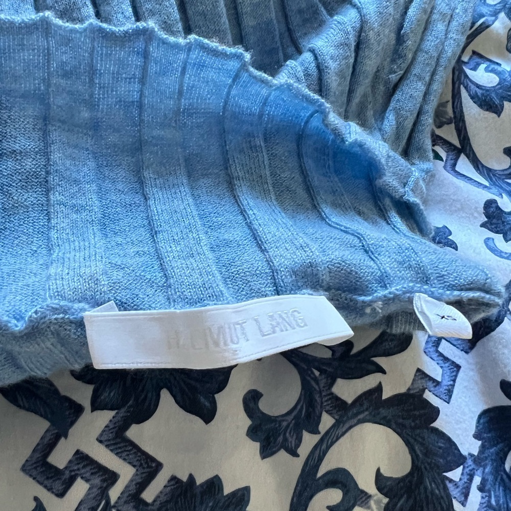 Helmut Lang Sky Blue Ribbed Turtleneck Sweater - Picture 3 of 7